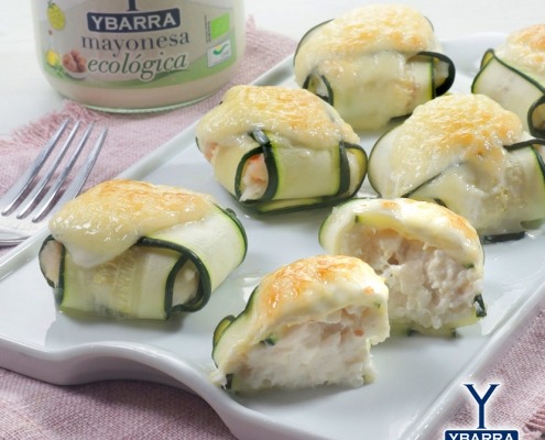 Raviolis de calabacín y merluza