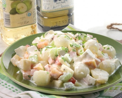 Ensalada de frutas con vinagreta de yogur