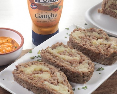 Rollo de carne y patata con salsa Gaucha Ybarra